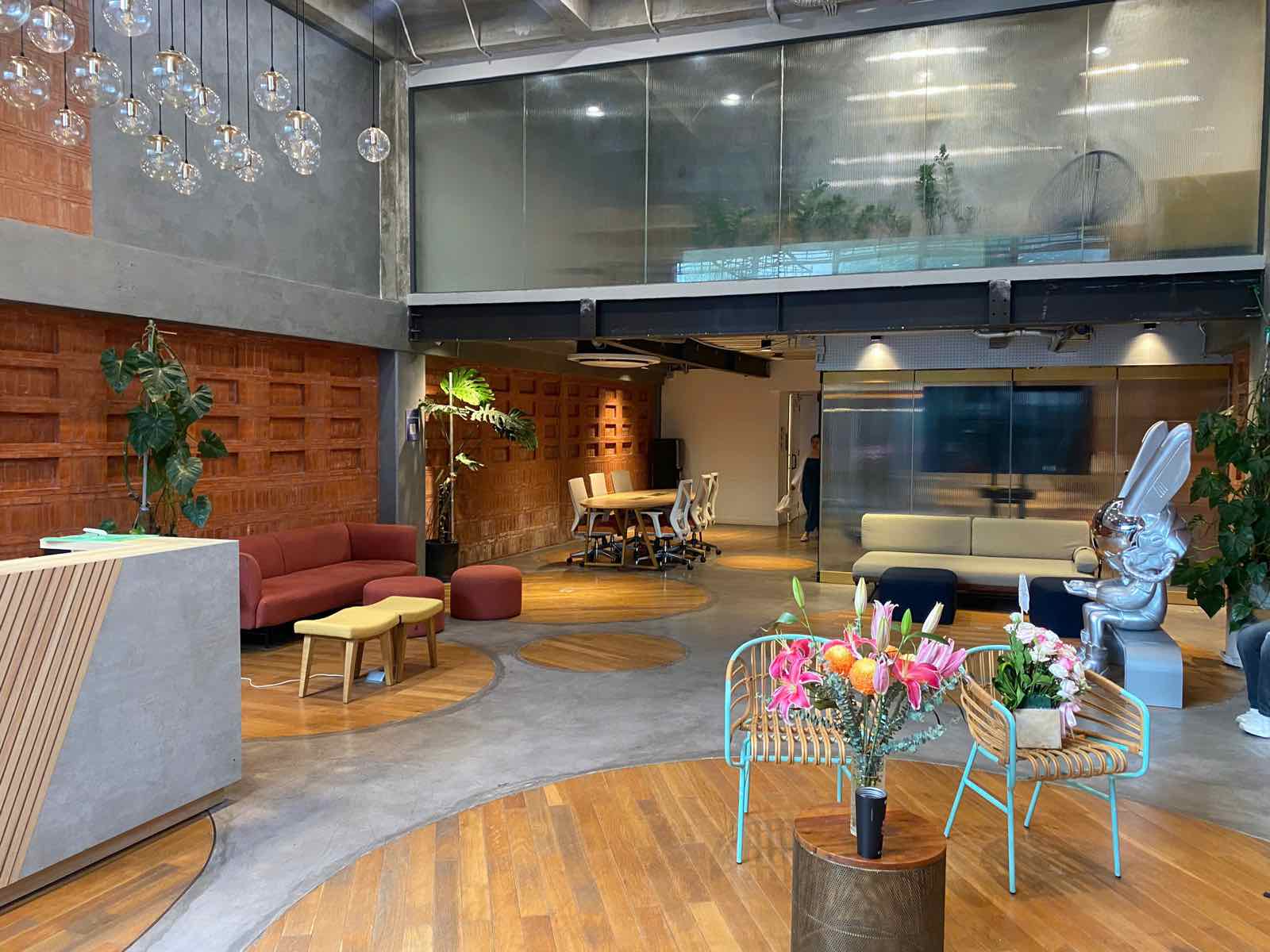 The green workspace where the GBV ERP project kick-off took place